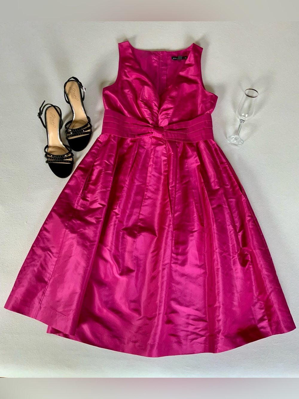 Banana Republic x Mad Men Pink Silk Fit & Flare Cocktail Dress Size 4